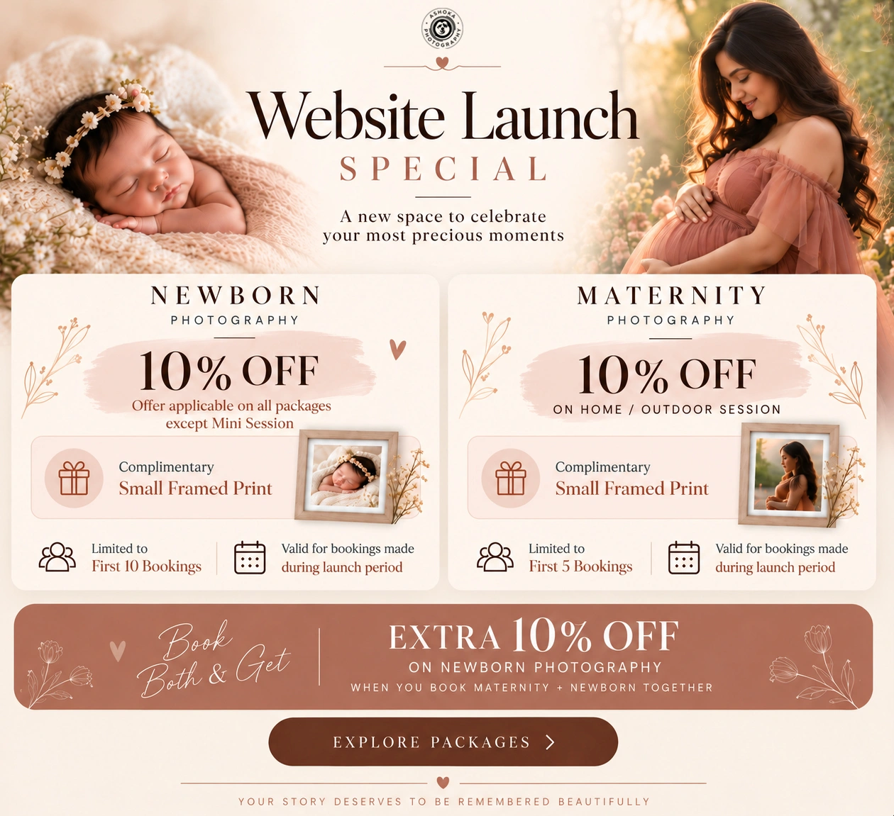 Website Launch Special Offer - Ashoka Photography